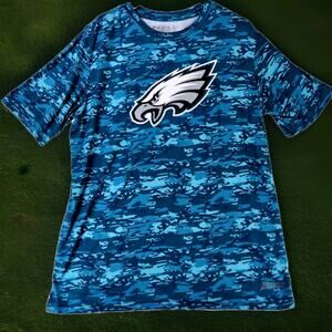 Philadelphia Eagles NFL Nike Dri-Fit Men's Shirt Short Sleeve Blue Camo Size XL